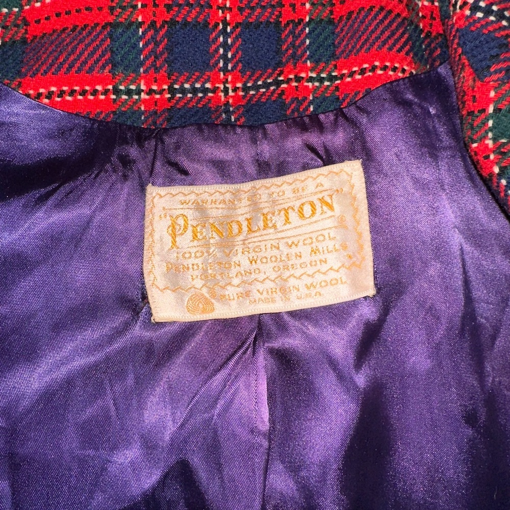 Pendleton Vibrant Red and Black Checkered Coat - Picture 4 of 8